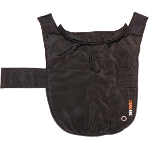 Schwarzer Heim RAC Hunderegenmantel Gr. L mit Fleece-Futter und Klettverschluss.