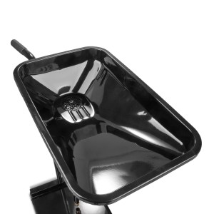 STAHLWERK Ölabscheider: Schwarzer Ölauffangwagen mit Trichter für Kfz-Wartung.