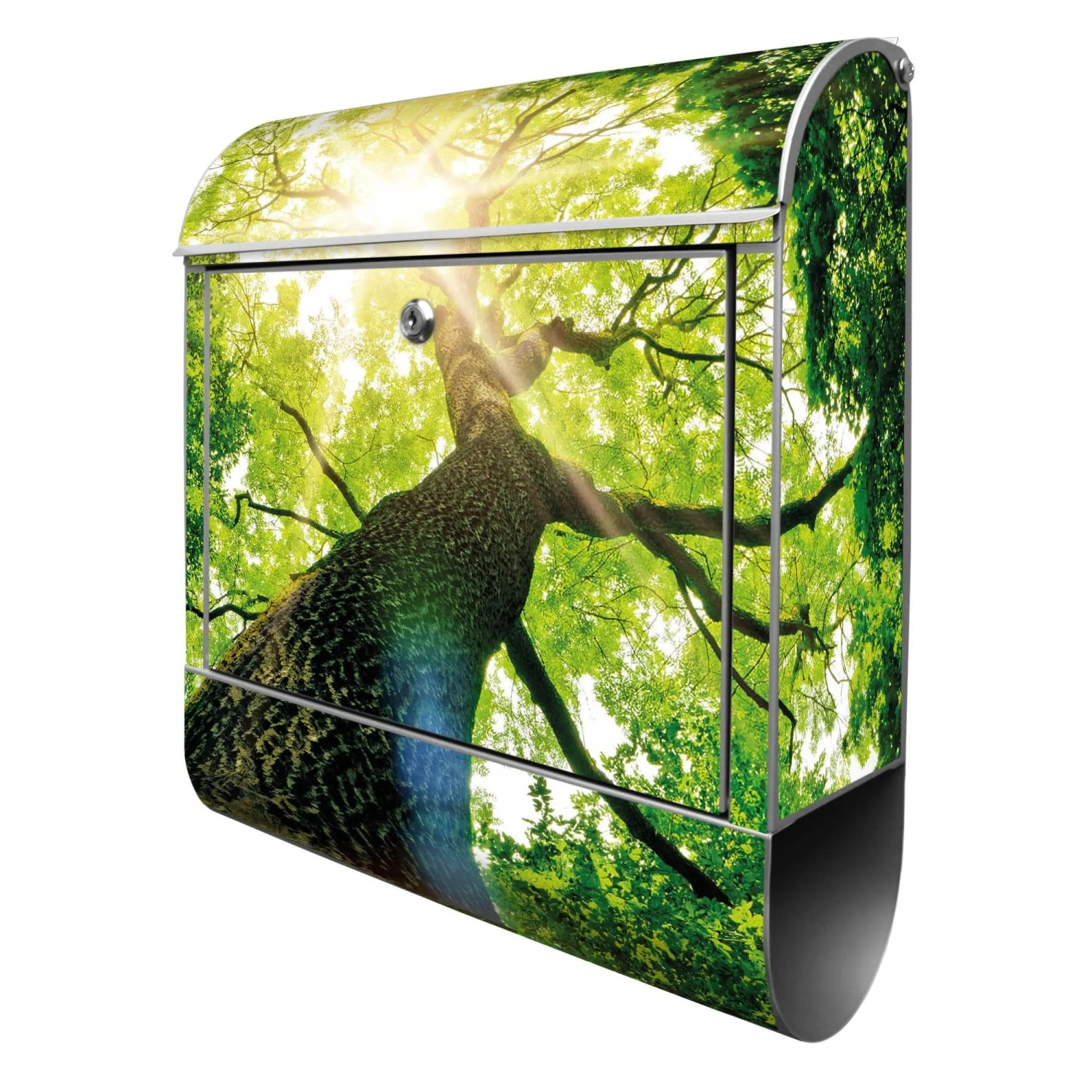 Banjado Design Briefkasten Silber Pulverbeschichtet 39x47x14cm 2 Schlüssel günstig online kaufen