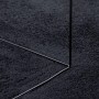 Detailaufnahme: Schwarzer Kurzflor Teppich OVIEDO (200x200 cm) mit Metallgestell.