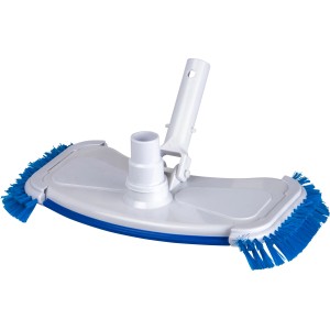 Bodenreinigungskopf aus dem Gre Bodenreinigungsset, weiß mit blauen Bürsten.