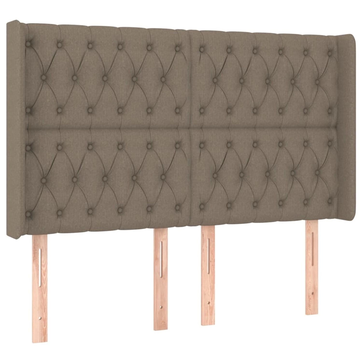 vidaXL LED Kopfteil Taupe 147x16x118/128 cm Stoff 3124386