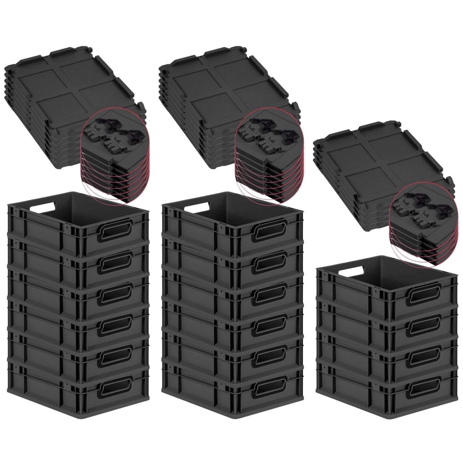PROREGAL SuperSparSet 16x Eurobox Nextgen Color Mit Scharnierdeckel HxBxT 1 günstig online kaufen