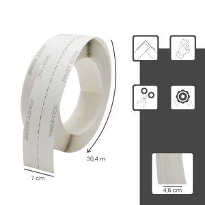 Protektor Kantenprofil Rolle, 30,4m, weißes Papier Fugenband für Trockenbau.