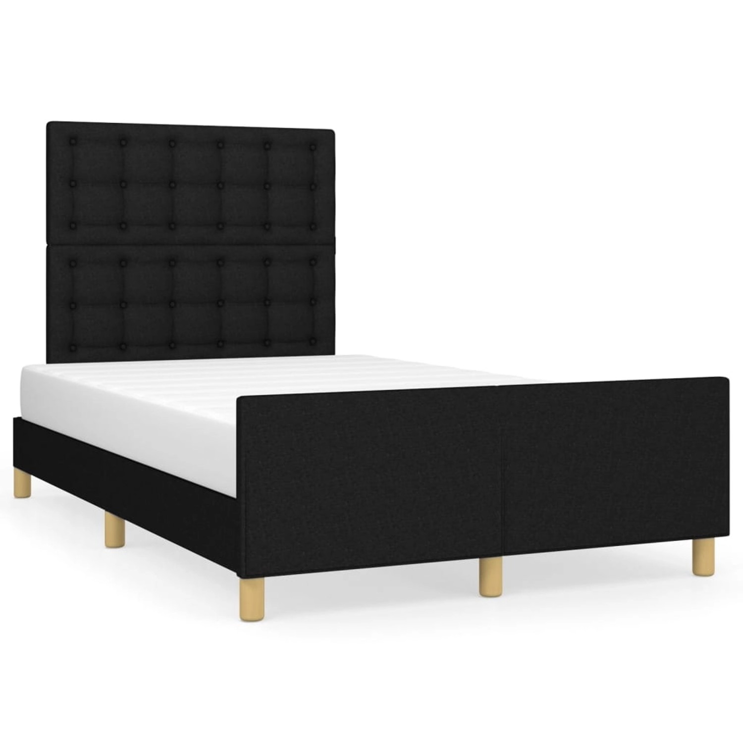 vidaXL Bettgestell mit Kopfteil Schwarz 120x200 cm Stoff Modell 61395443 günstig online kaufen