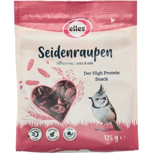 Elles Seidenraupen Ergänzungsfutter für Wildvögel, 125g Packung.