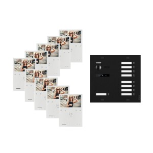 Balter Evo Video Türsprechanlage für 9 Familien, 9 Monitore, 2-Draht Bus, Schwarz