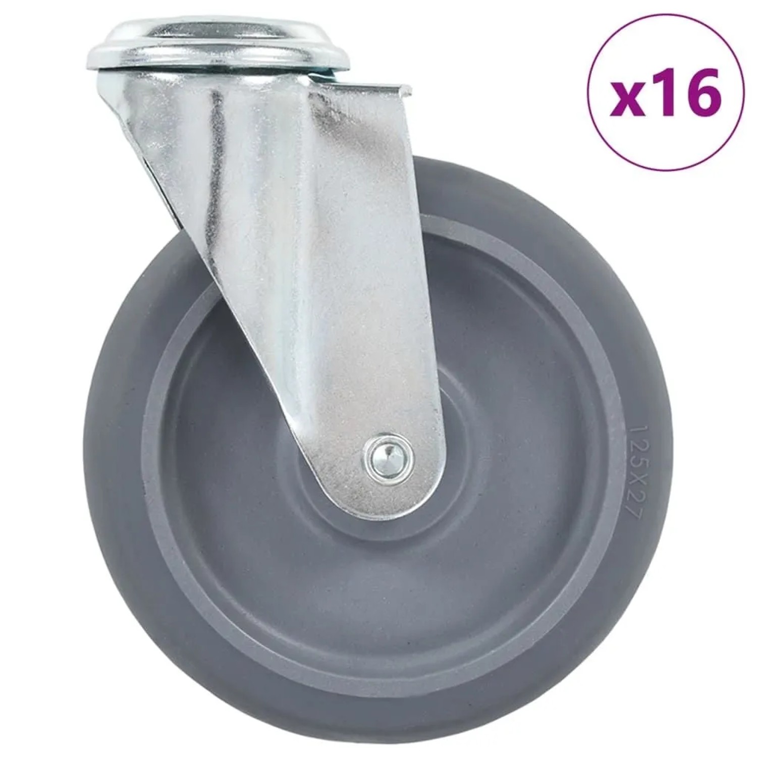 vidaXL 16 Stk Lenkrollen mit Bolzenloch 125 mm 277873