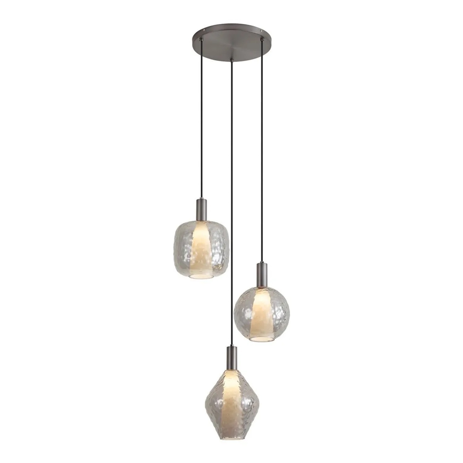 QAZQA Design Pendelleuchte Gunmetal 3 Flammig Ard