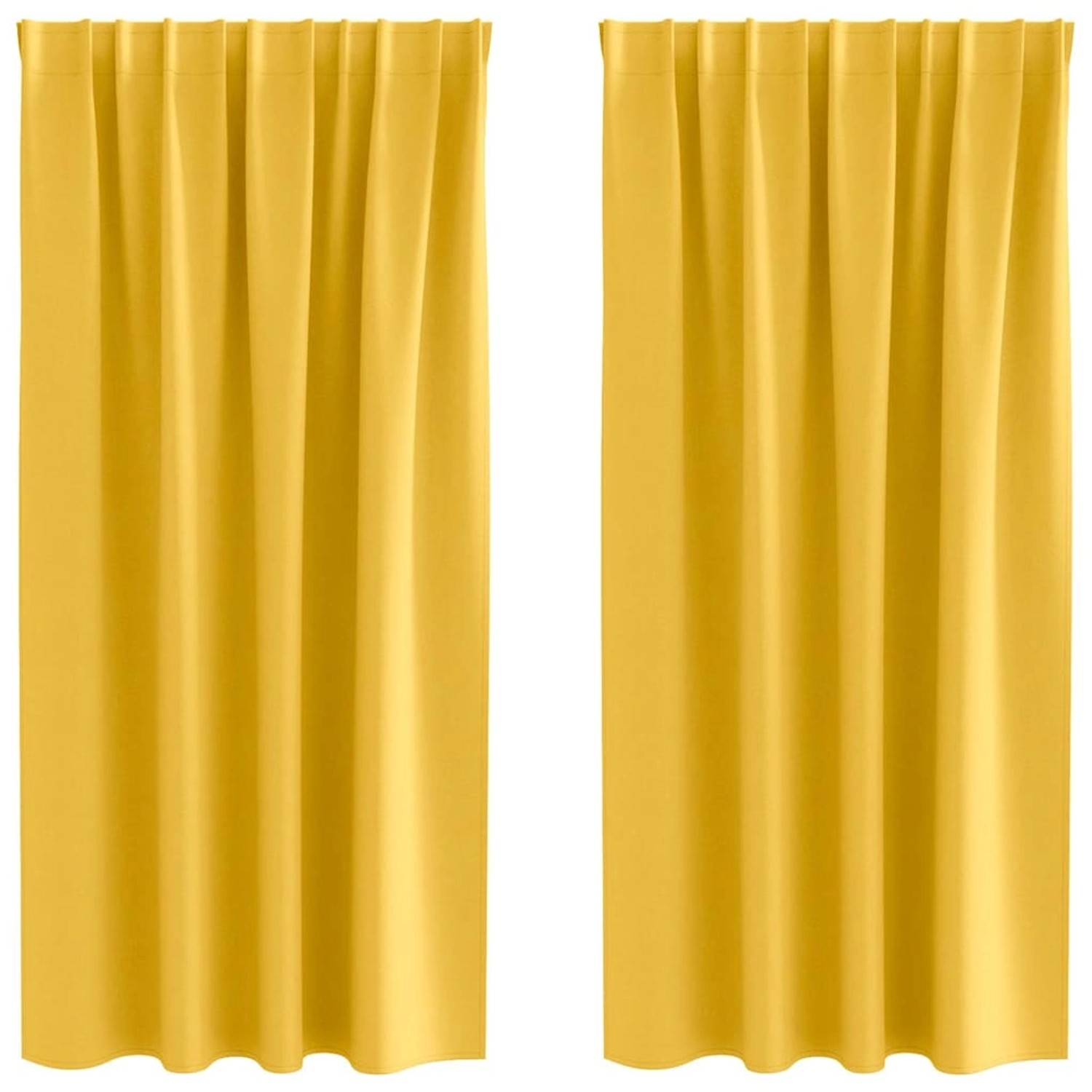 vidaXL Verdunkelungs-Vorhänge mit Ringen Senfgelb Polyester 4107504 günstig online kaufen