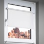 Weißes My Deco Rollo Verspannt Flex 50x130 cm am Fenster für Sichtschutz und stufenlose Höhenverstellung.