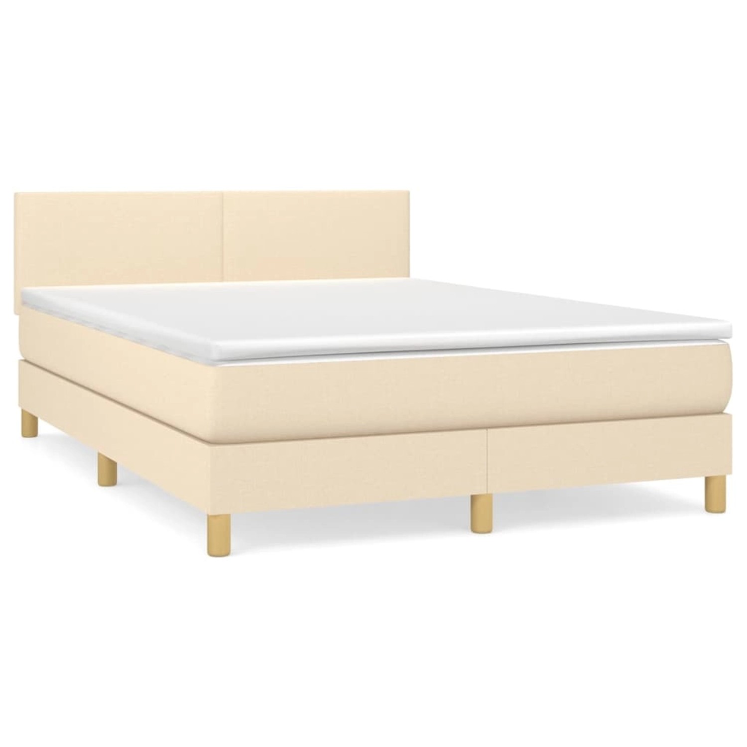 vidaXL Boxspringbett mit Matratze Creme 140x190 cm Stoff1380323 günstig online kaufen