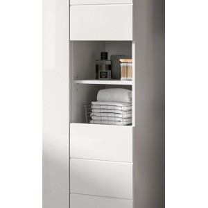 Inn.Furn Badezimmer Hochschrank in Weiß Hochglanz 60 x 190 cm Larik