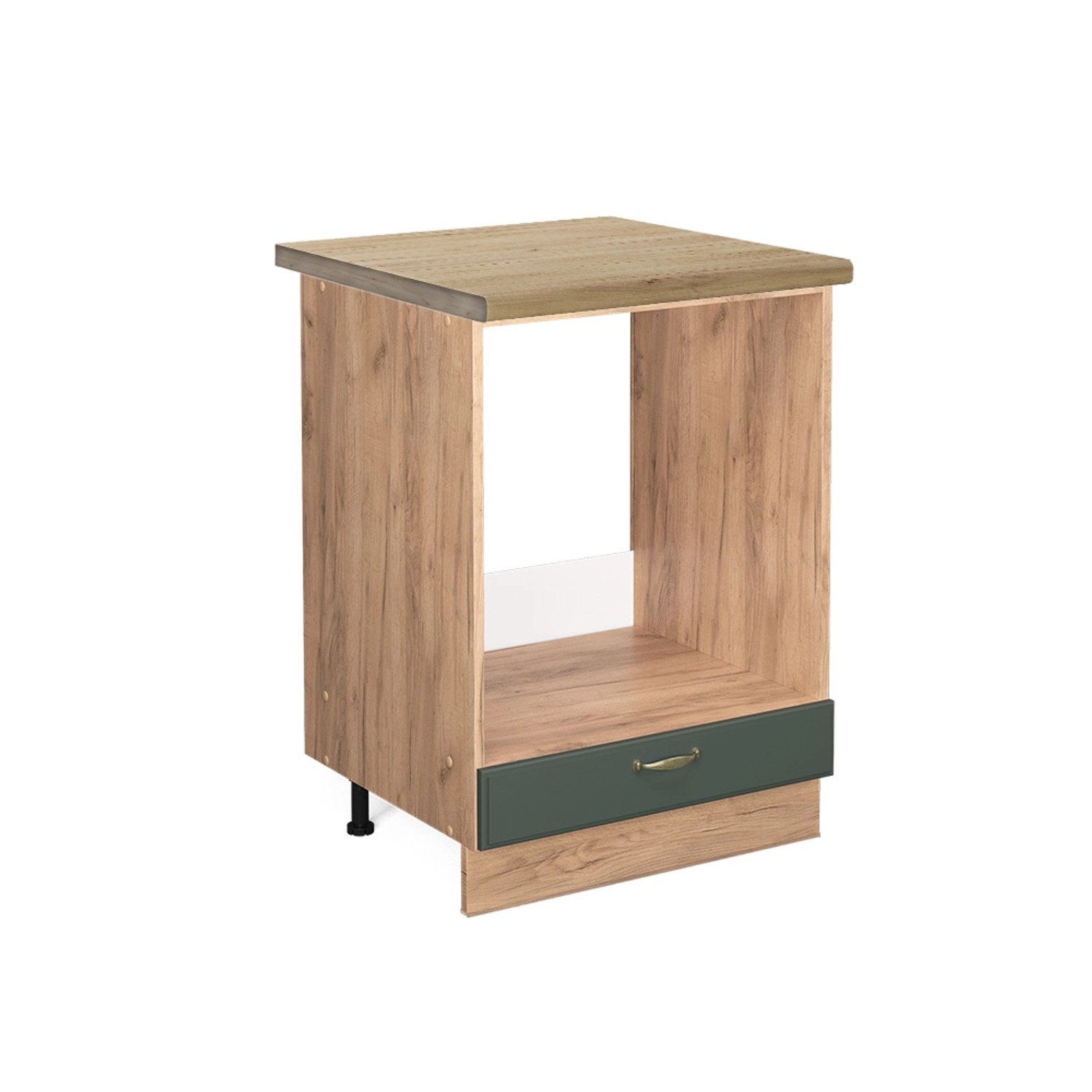 Vicco Herdumbauschrank Fame-Line Grün-Gold Landhaus/Goldkraft Eiche 60 cm A günstig online kaufen