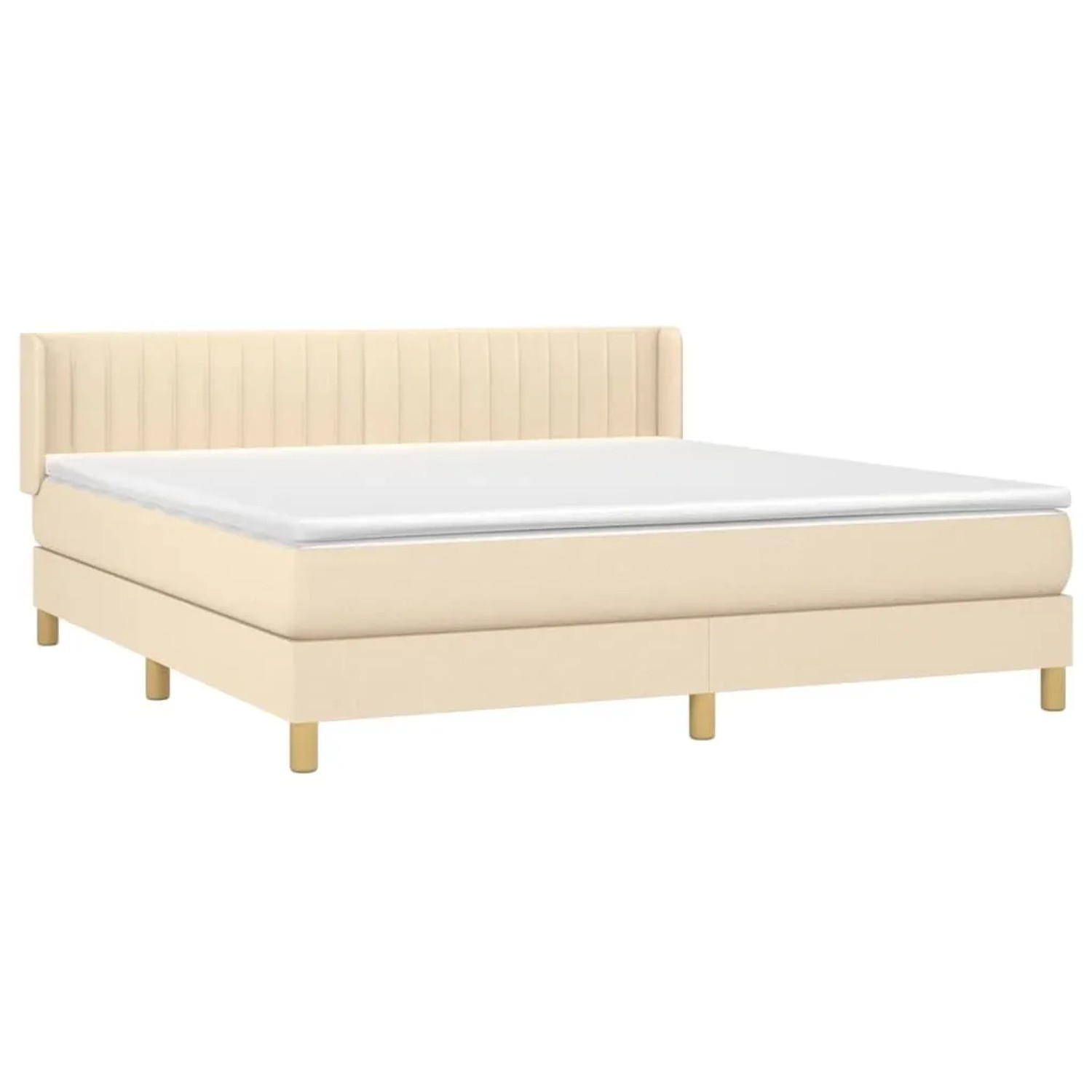 vidaXL Boxspringbett mit Matratze Creme 160x200 cm Stoff 3130446 günstig online kaufen