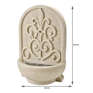 Marelida Brunnen Rund Wandbrunnen Standbrunnen Natur Zierbrunnen Gartenbrunnen 54cm