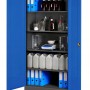 Jan Nowak Metallschrank, anthrazit/blau, mit 4 Fachböden und Zylinderschloss. Ideal als Aktenschrank.