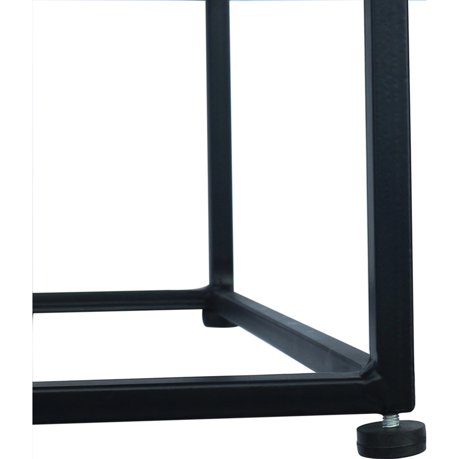 Detailaufnahme der Stahlerhöhung des rechteckigen Übertops PE Weide, Teil der Pflanzsäule.