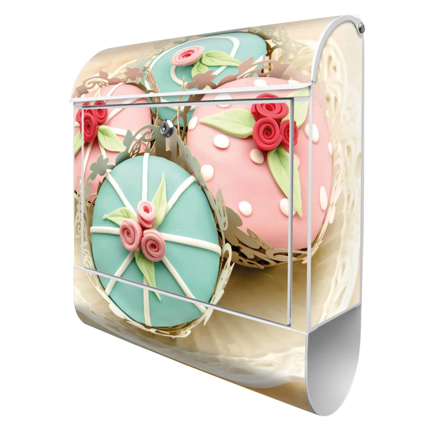 Banjado Design Briefkasten Weiß Pulverbeschichtet 39x47x14cm 2 Schlüssel Mi günstig online kaufen