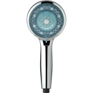 Schütte Galaxis LED Handbrause, Chrom, mit drei Strahlarten und Farbwechsel durch Wasserkraft.