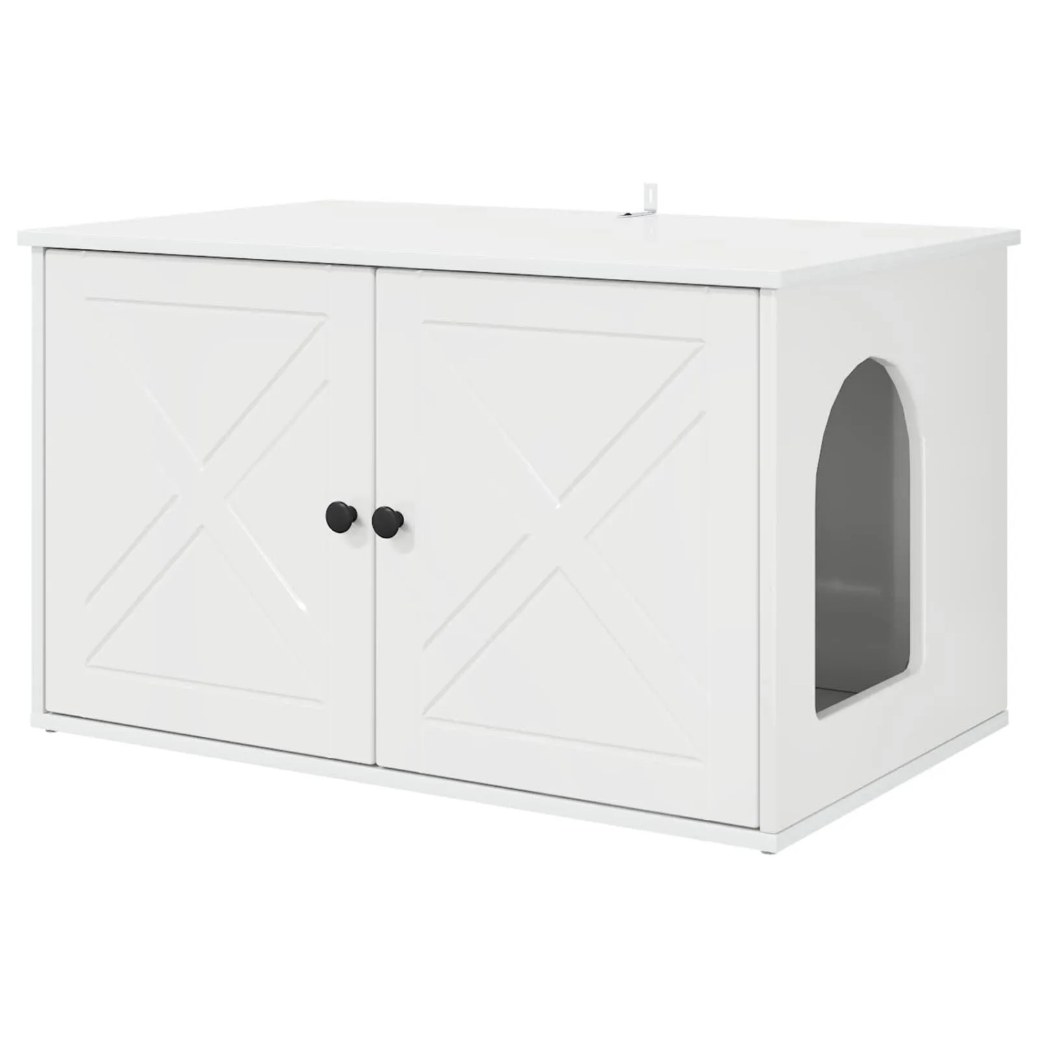 vidaXL Katzenhaus Glänzend Weiß 85 x 55 x 50 cm Holzwerkstoff 8000729