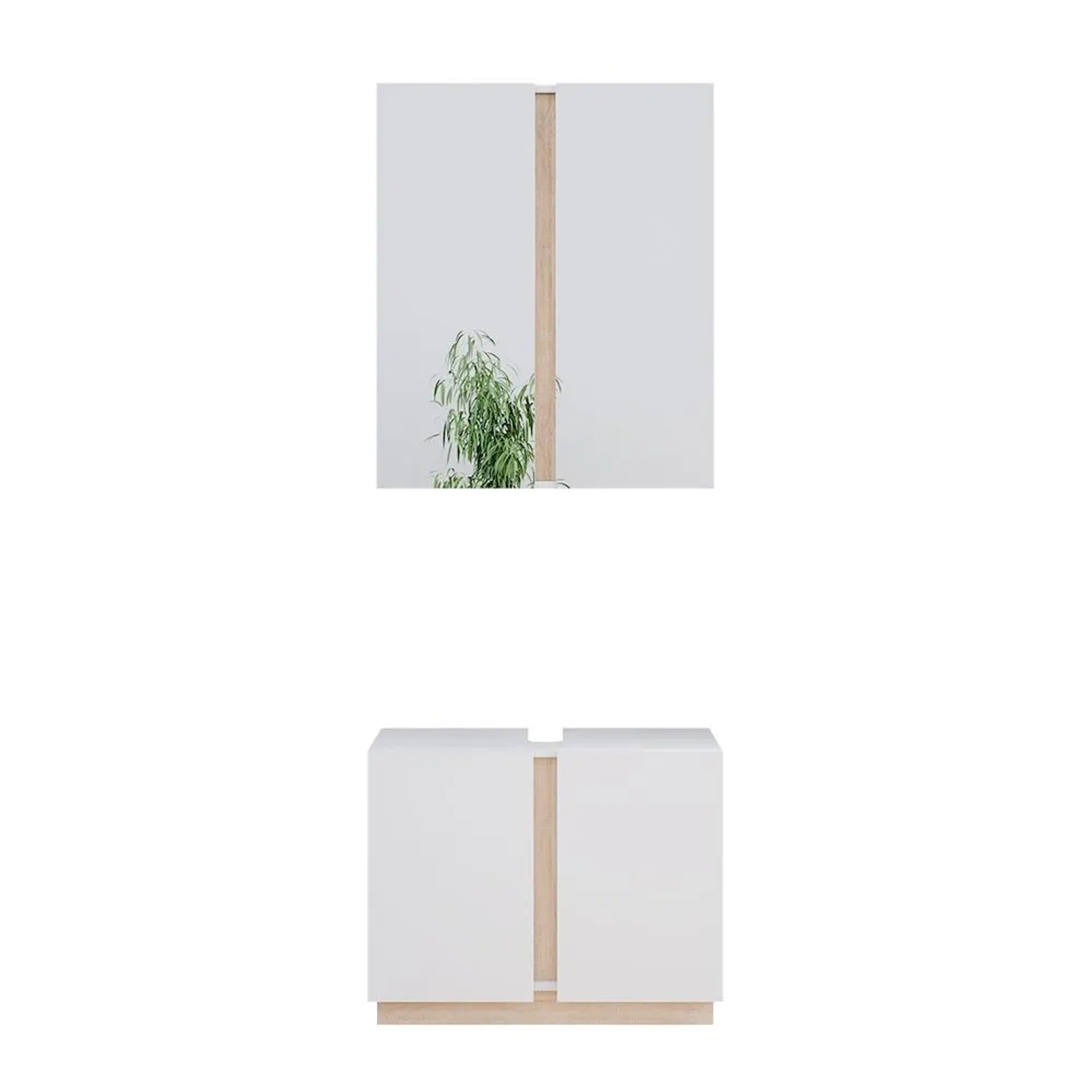 Vicco Badmöbel-Set Gloria Weiß 70 x 56 2-teilig