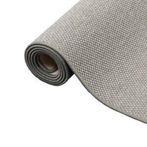 Gerollter, silberner Snapstyle Natur Flachgewebe Teppich Bentzon, 100x400cm.