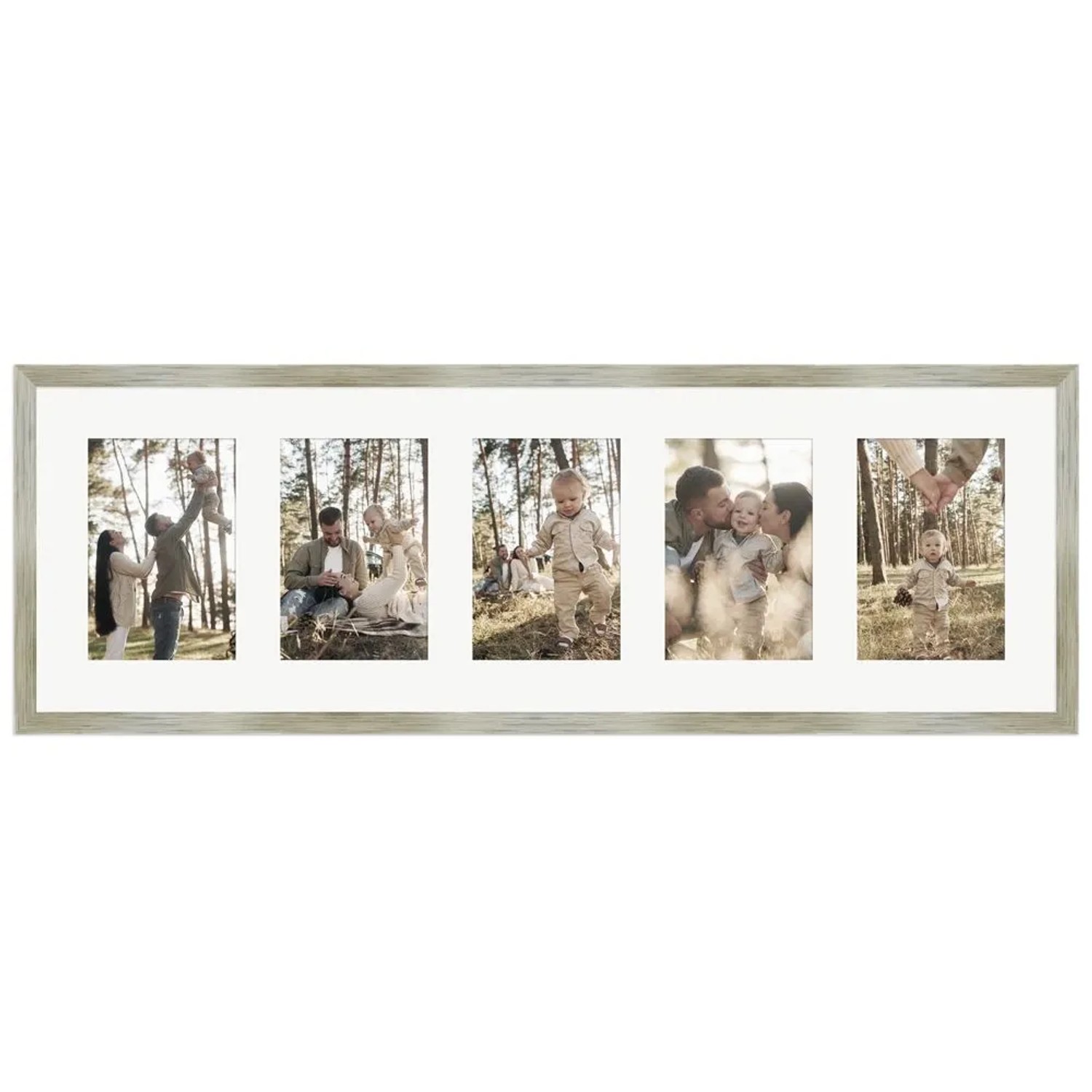 WANDStyle Galerierahmen G950 in Gold 23 x 70 cm für 5 Bilder im Format 10 x 15 cm