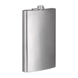 Großer Relaxdays Edelstahl Flachmann, silber, 1,8l, mit dichtem Schraubdeckel. Ideal für Camping & Outdoor.