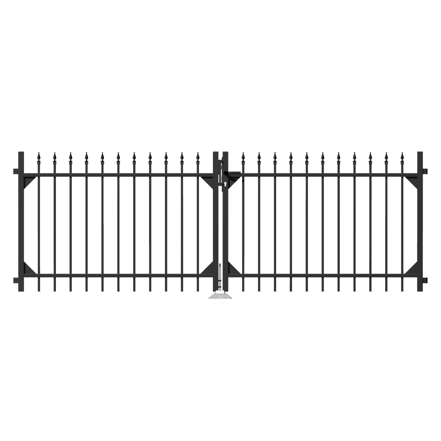 Metallzaun Doppeltor Chaussee Schwarz 100 cm x 301 cm günstig online kaufen