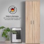 Mokebo Besenschrank in Braun/Holzoptik, ein hoher Büroschrank/Mehrzweckschrank mit zwei Türen.