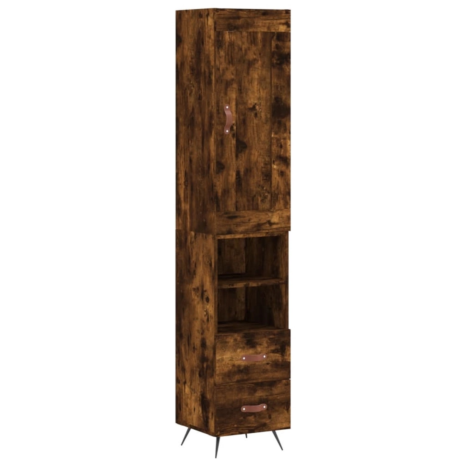 vidaXL Highboard Räuchereiche 34,5x34x180 cm Holzwerkstoff 3200238 günstig online kaufen