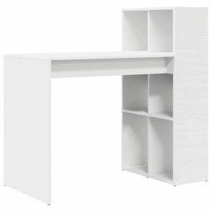 vidaXL Tisch mit Regal Weiß 108 x 55 x 103,5 cm Holzwerkstoff 869458