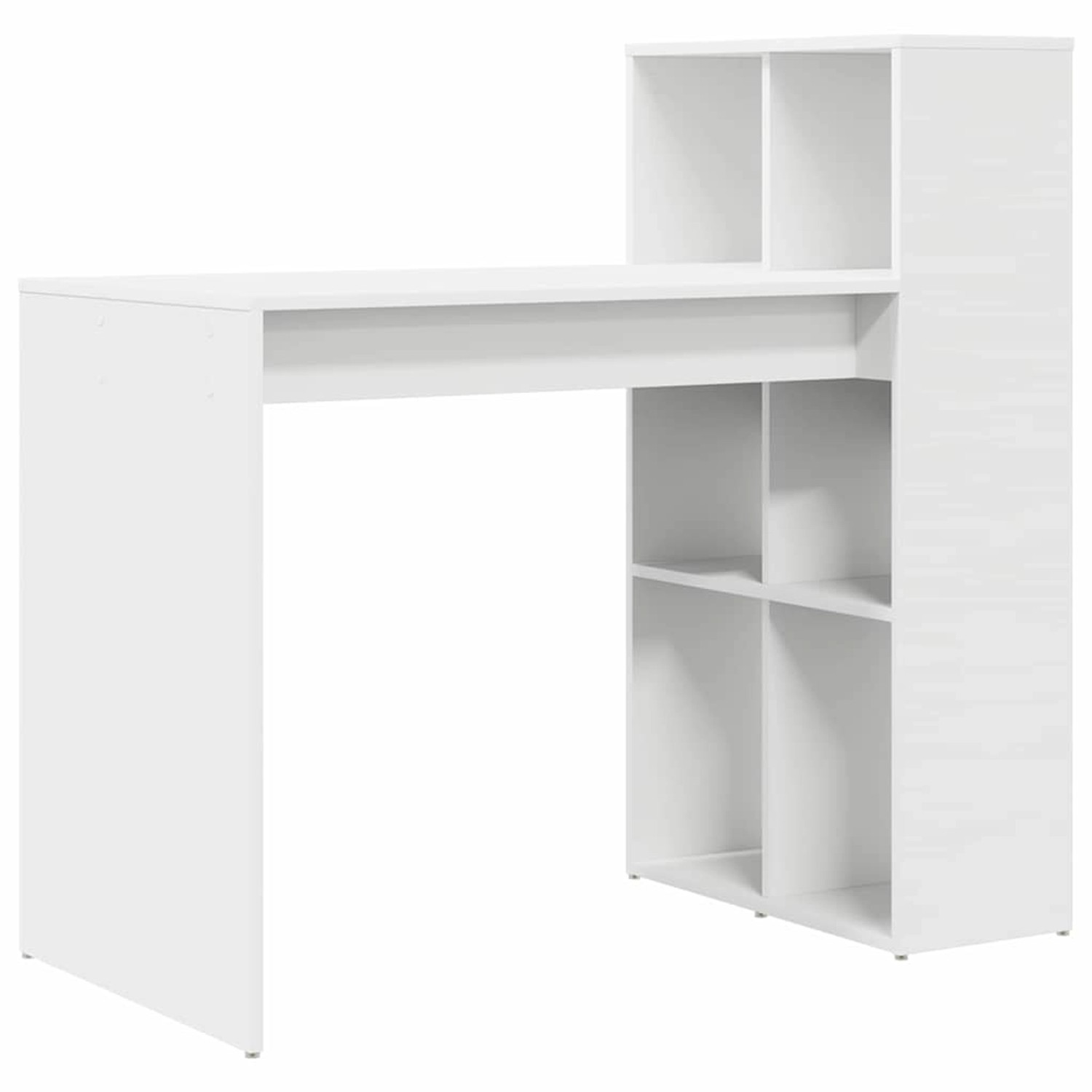 vidaXL Tisch mit Regal Weiß 108 x 55 x 103,5 cm Holzwerkstoff 869458 günstig online kaufen