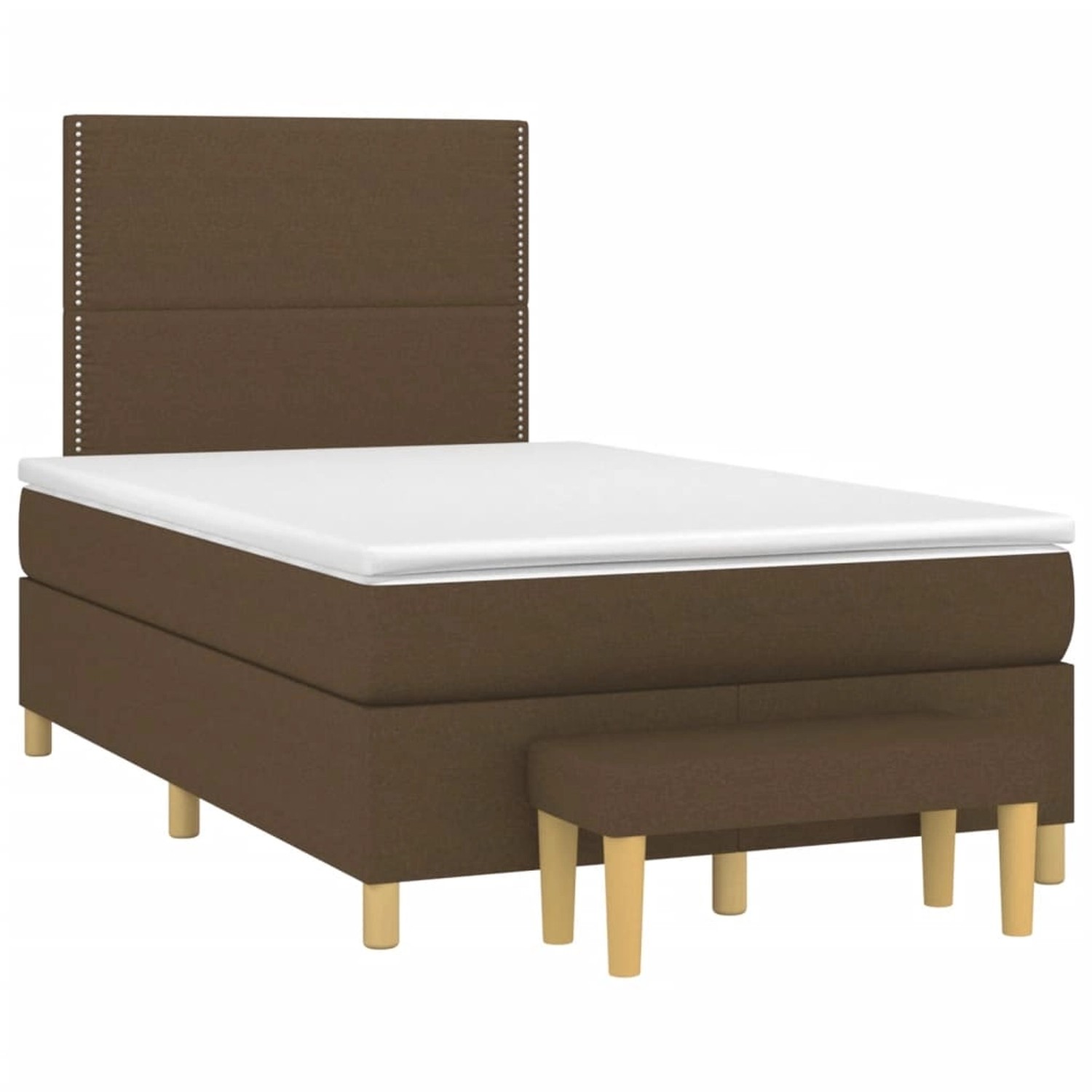 vidaXL Boxspringbett mit Matratze Dunkelbraun 120x190 cm Stoff2104566 günstig online kaufen