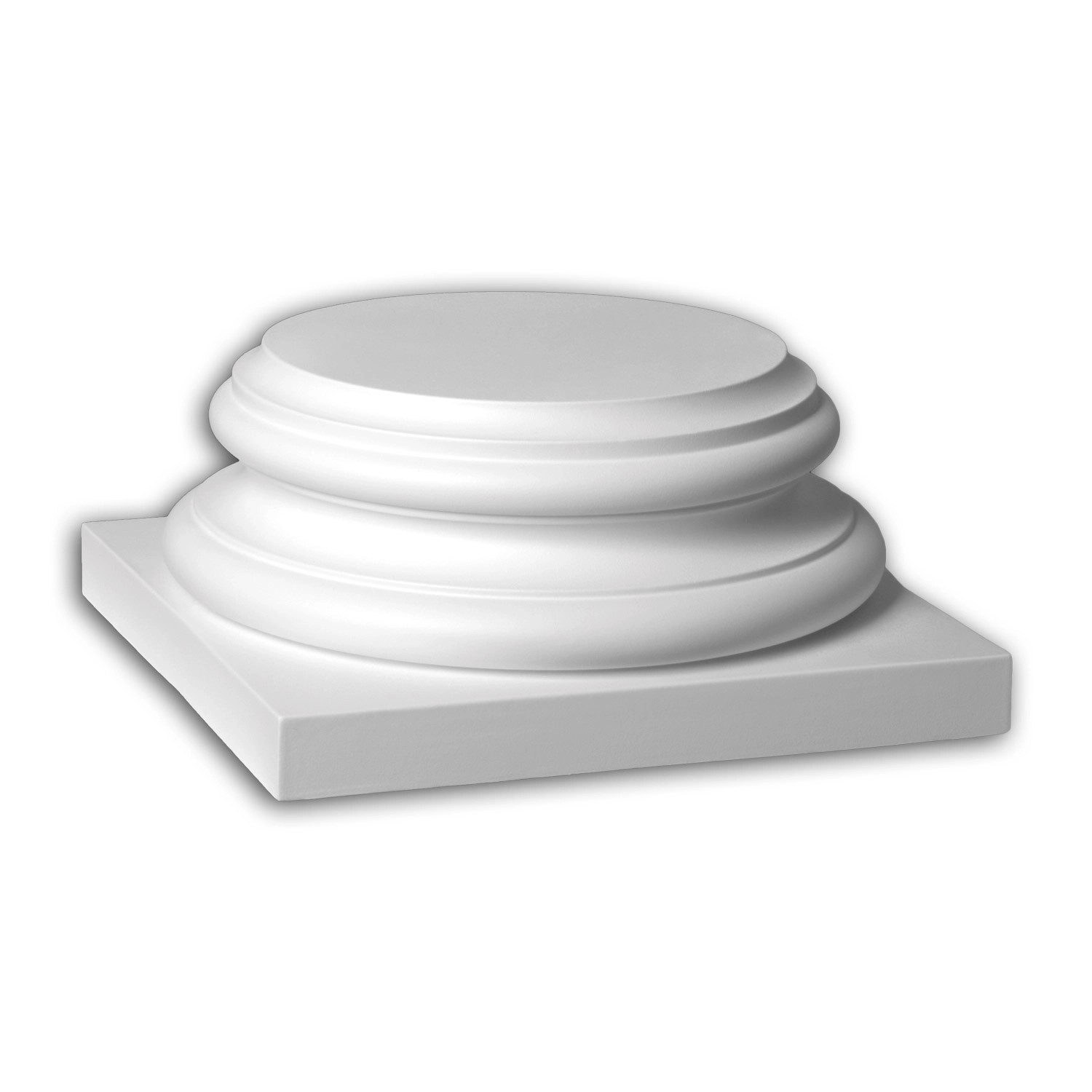 PROFHOME 443302 Vollsäulen Sockel Fassadenstuck Säule Fassaden Element 24,4 cm x 24,4 cm x 10,8 cm Weiß