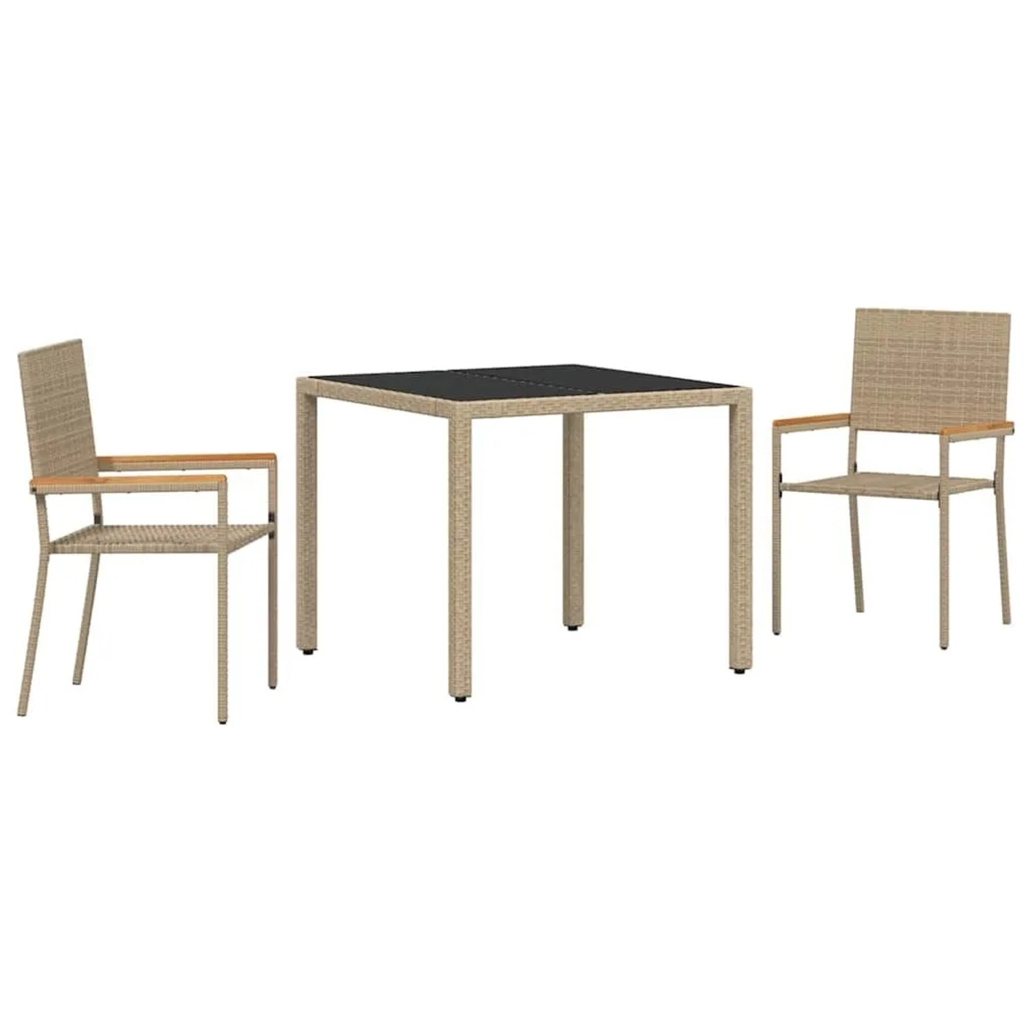 vidaXL Garten Essgruppe 3-Tlg Beige Poly-Rattan 3365386 günstig online kaufen