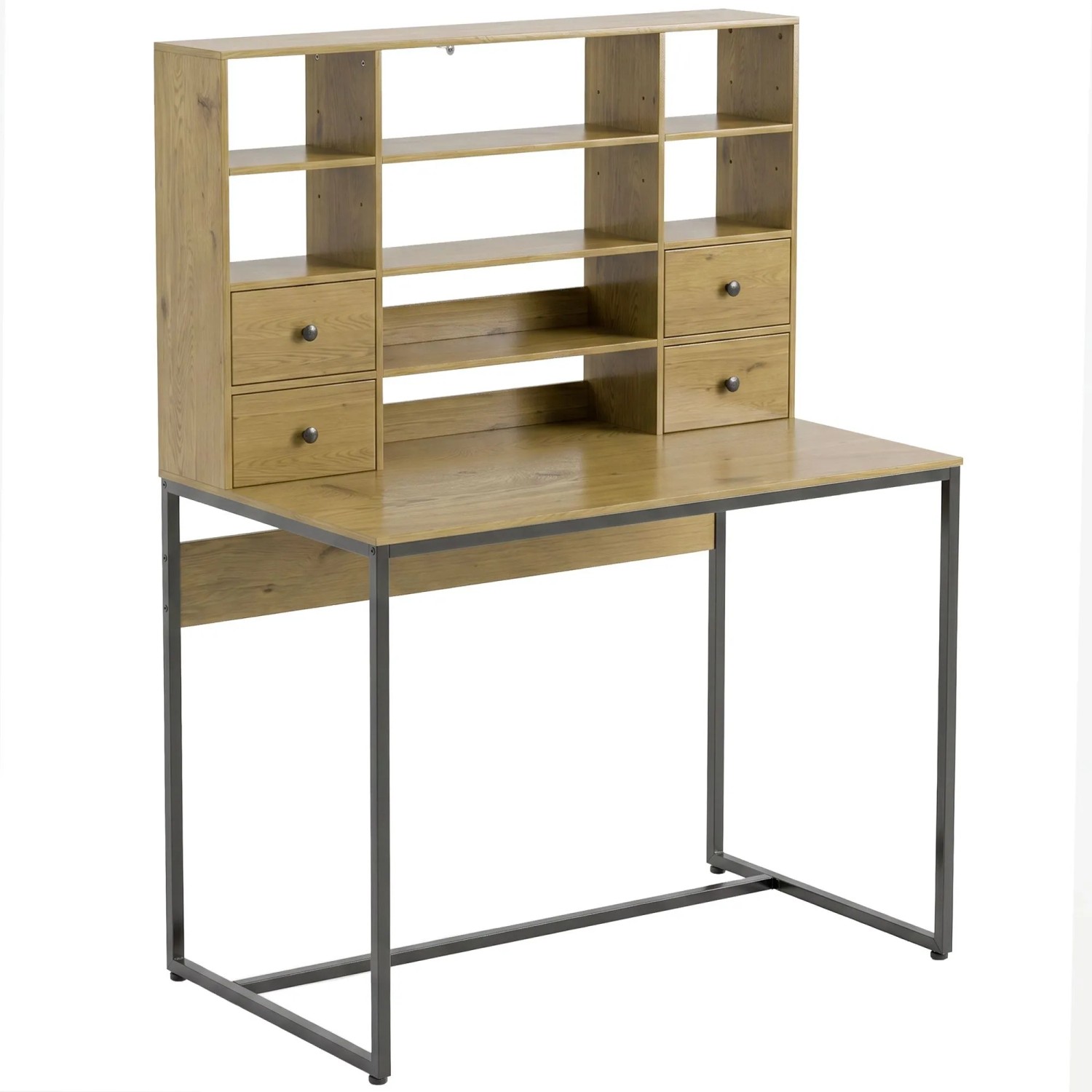 HOMCOM Schreibtisch Spanplatte Metall 105L x 60B x 142H cm Naturholz