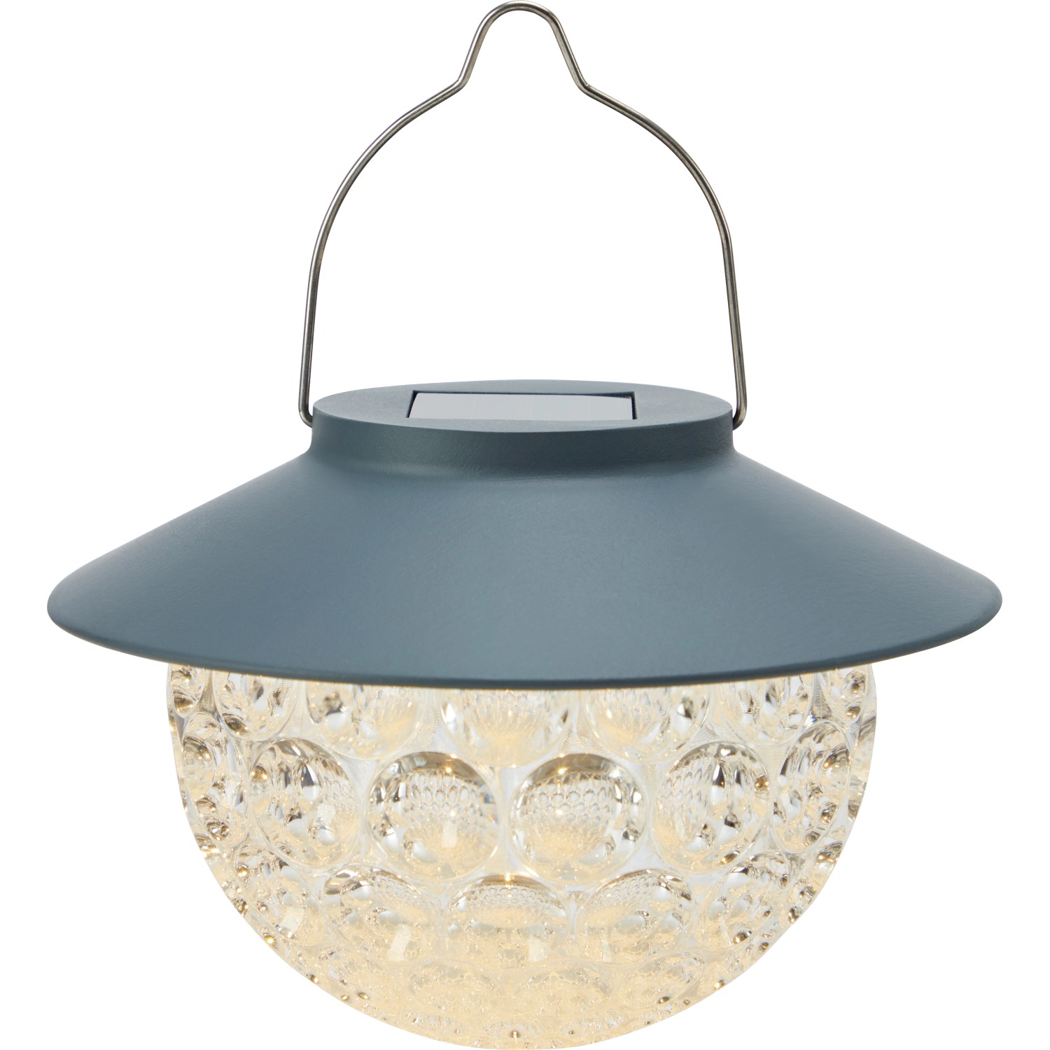 Solar-LED-Hängeleuchte Ø 13 cm x 8 cm Rauchblau