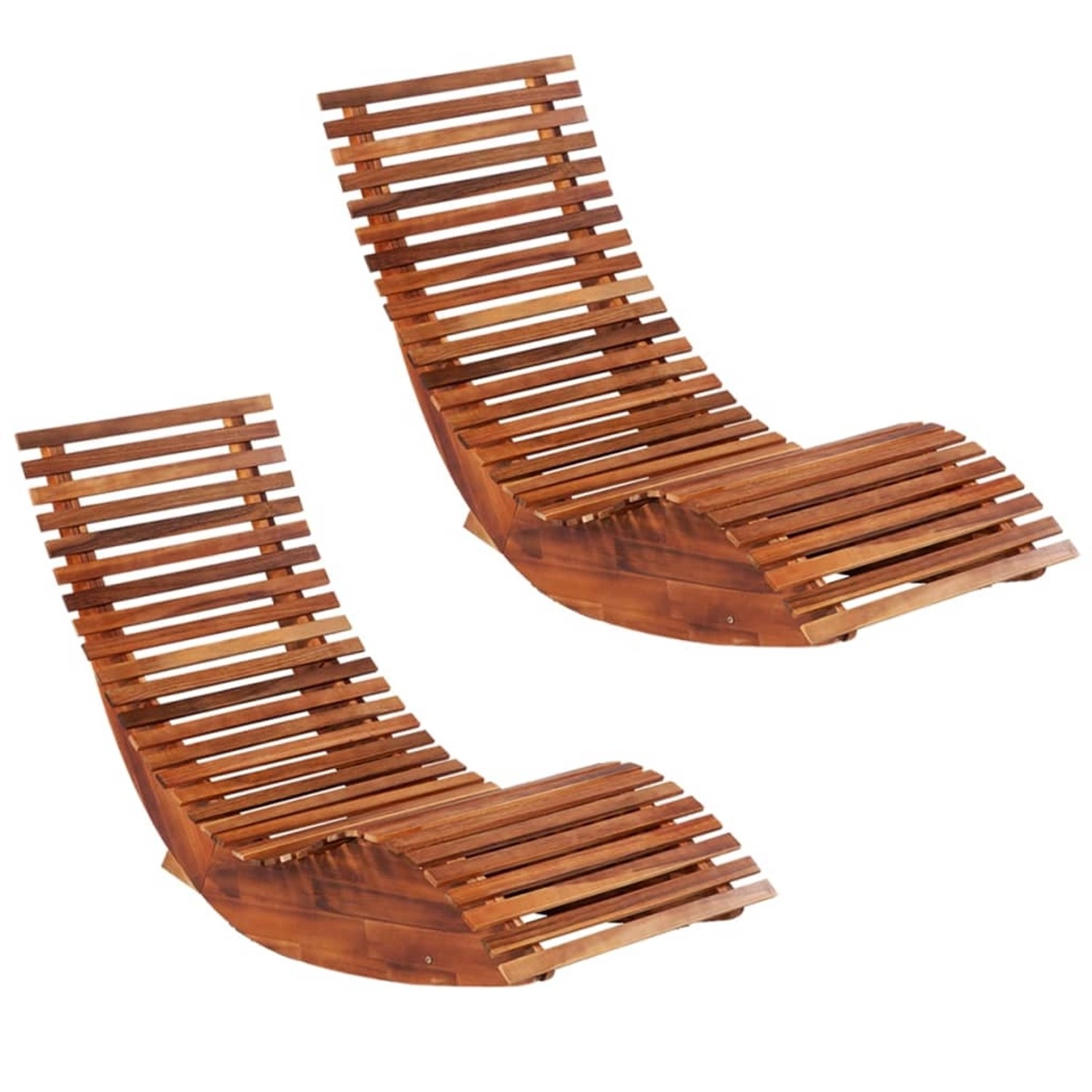 vidaXL Schaukelstühle Sonnenliegen 2 Stk Akazienholz 277093