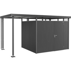Biohort Seitendach für HighLine 3 Gartenhaus, dunkelgrau-metallic, 150x235x222 cm.
