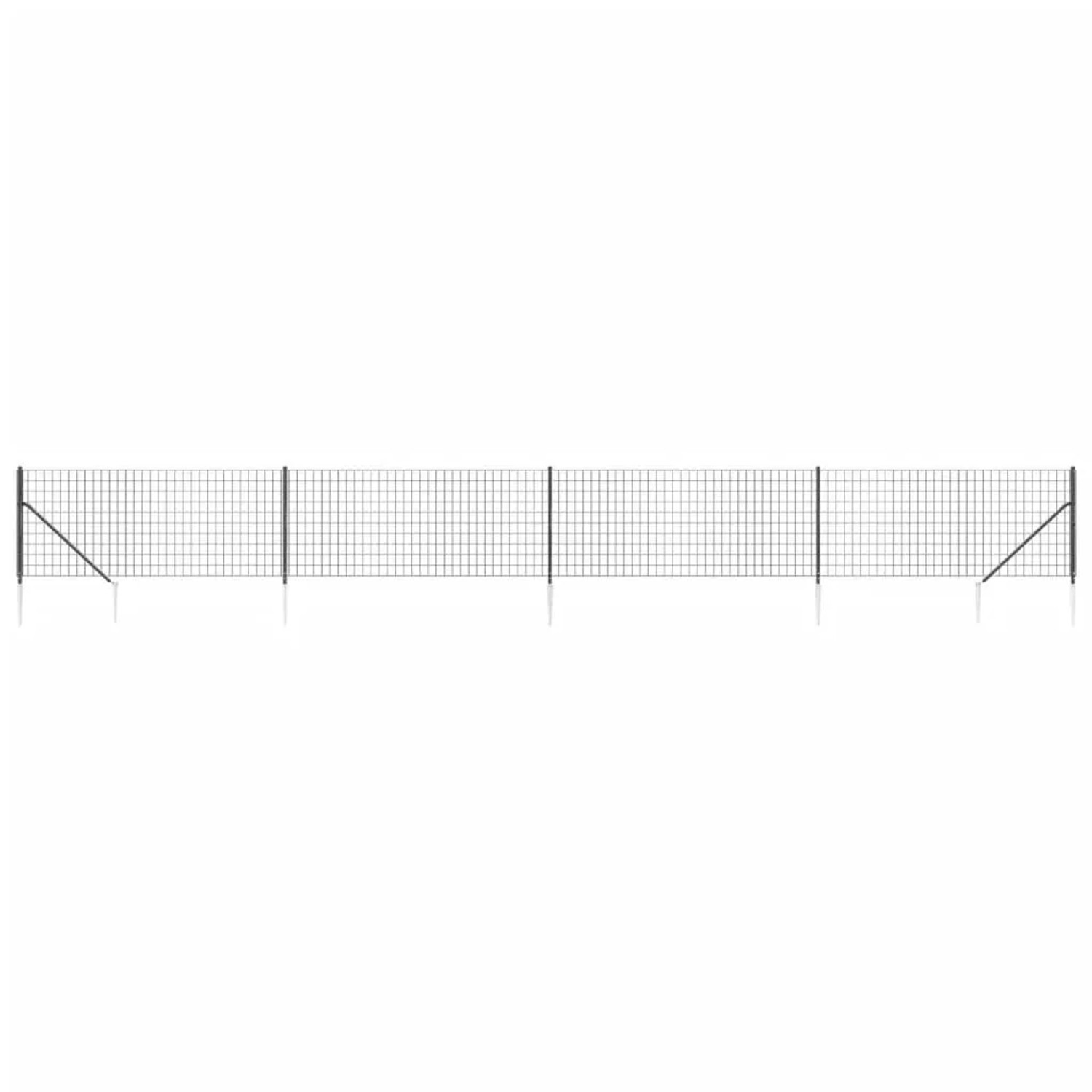 vidaXL Maschendrahtzaun mit Bodenhülsen Anthrazit 1x10 m 154257