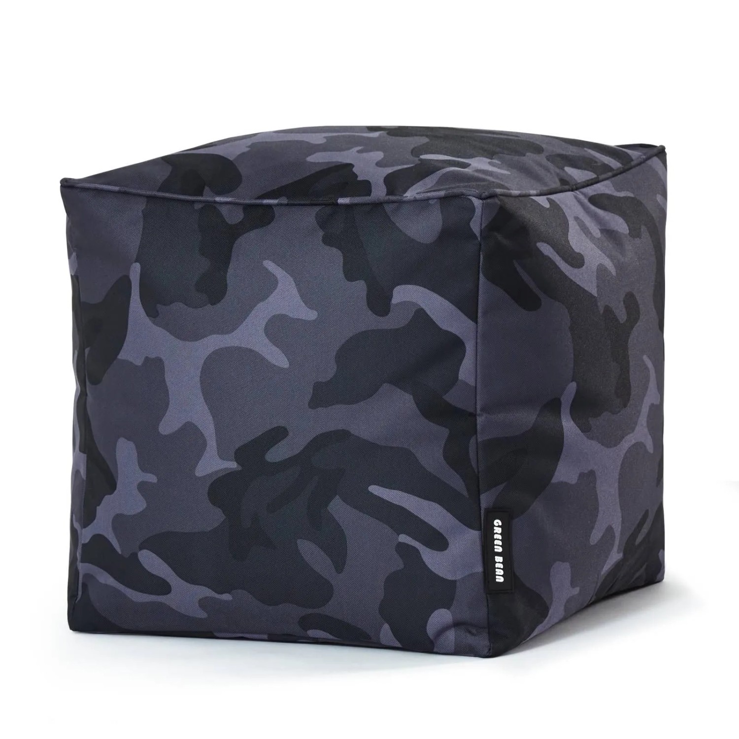 Green Bean Sitzhocker Cube 40 x 40 x 40 cm Wetterfest Waschbarer Bezug Camouflage Schwarz