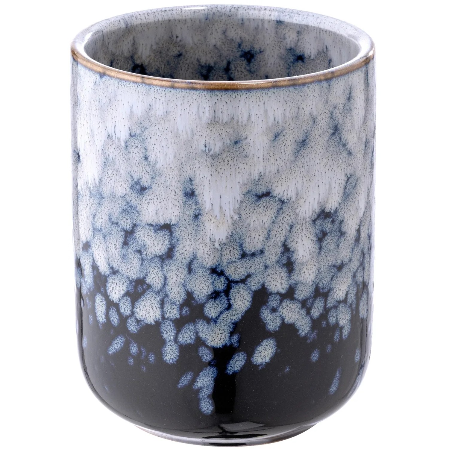 Blauer Wenko Zahnputzbecher Rosali aus Keramik mit Farbverlauf.