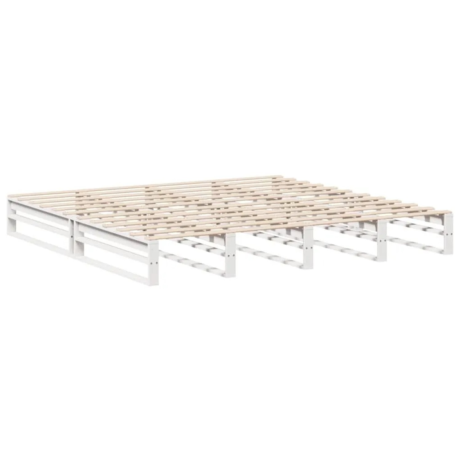 vidaXL Massivholzbett ohne Matratze Weiß 200x200 cm Kiefernholz 3302322 günstig online kaufen