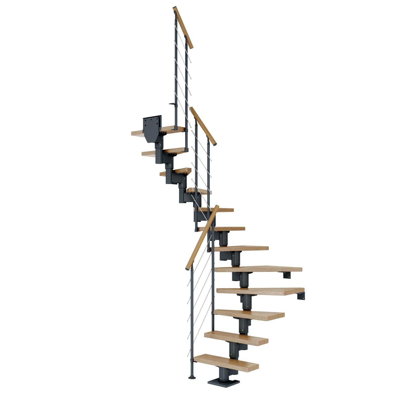 Dolle Mittelholmtreppe Dublin Eiche Anthrazit GH bis 270 cm 1/2gew. 75 cm F günstig online kaufen