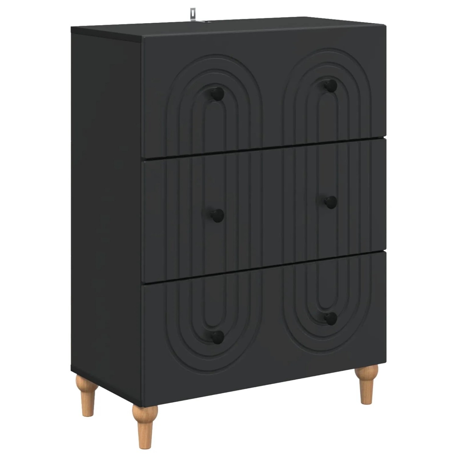 vidaXL Schubladenschrank Schwarz 66 x 34,5 x 90 cm Holzwerkstoff 894146
