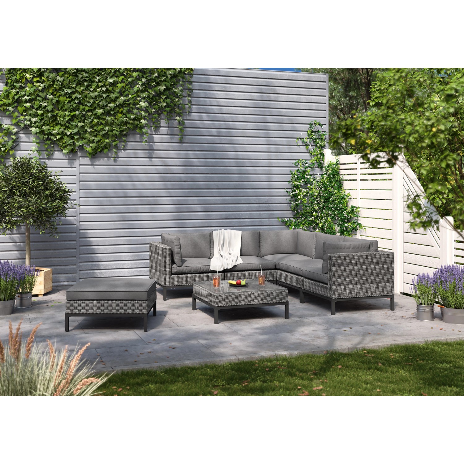 Gartentisch Wetterfest Aluminium Quadratisch Grau 80 x 80 cm kaufen bei OBI