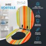 Sanilo WC-Sitz Starstripes mit Absenkautomatik aus Holz, bunt gestreift.