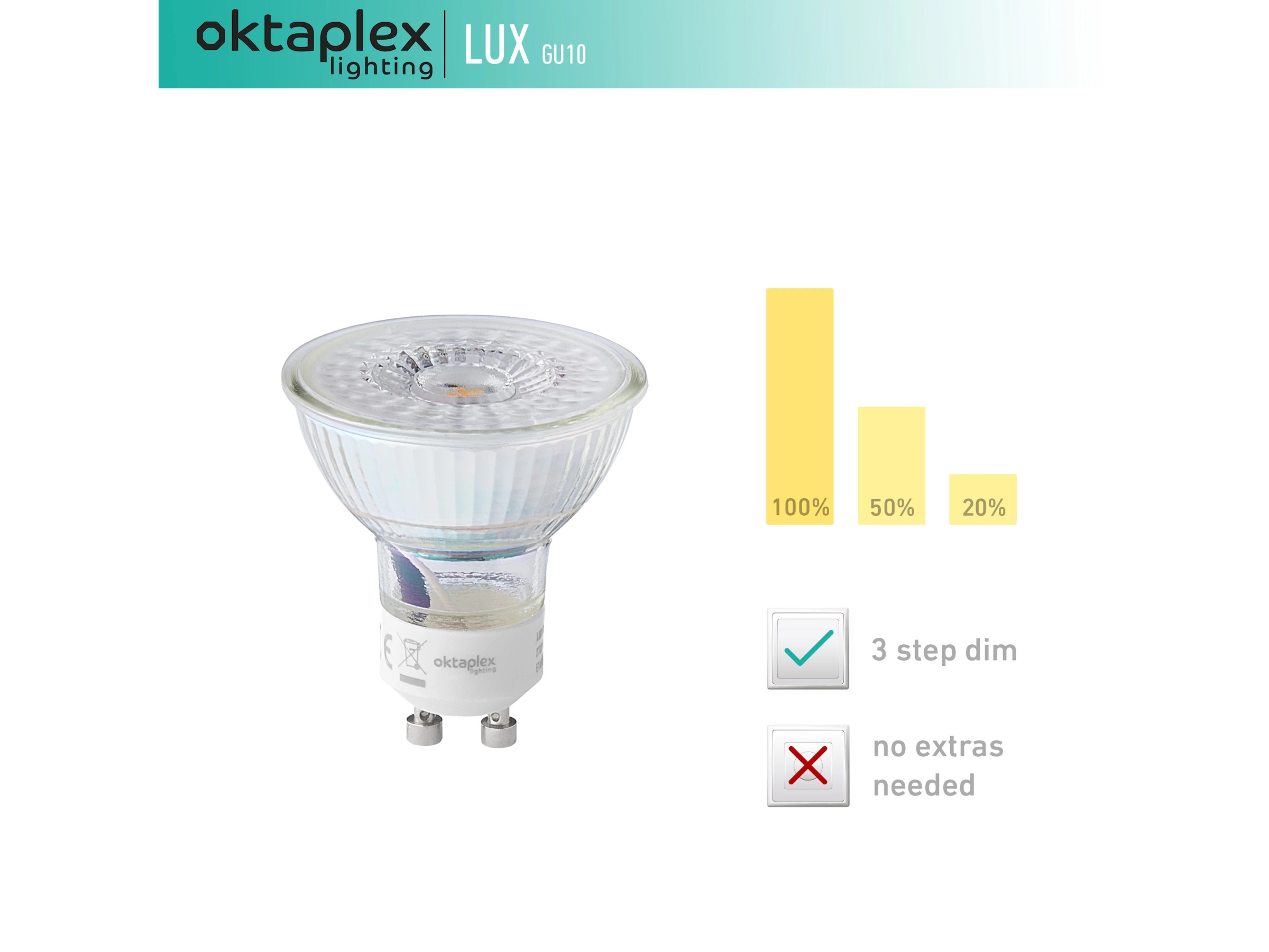 Oktaplex Lighting Set Of 6 LED Spotlights Sedan - 3 Levels Dimmable - 4